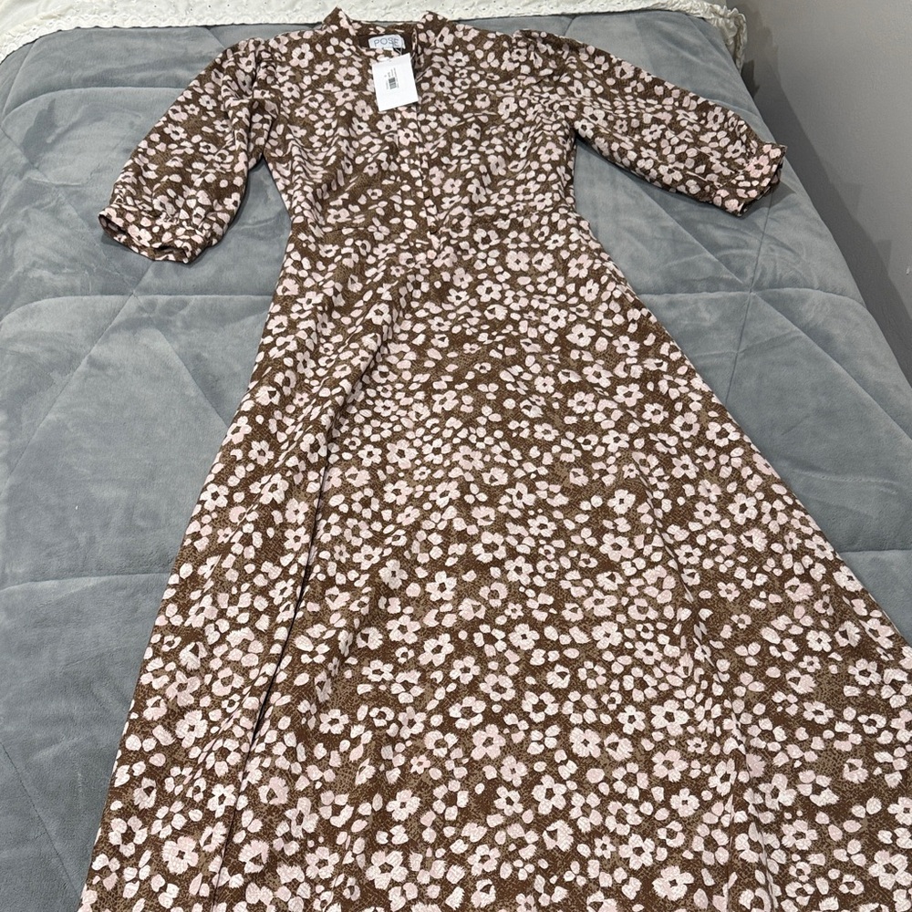 Floral Dress, Brown and Pink NWT